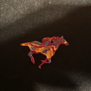 NATIVE AMERICAN hand painted brooch